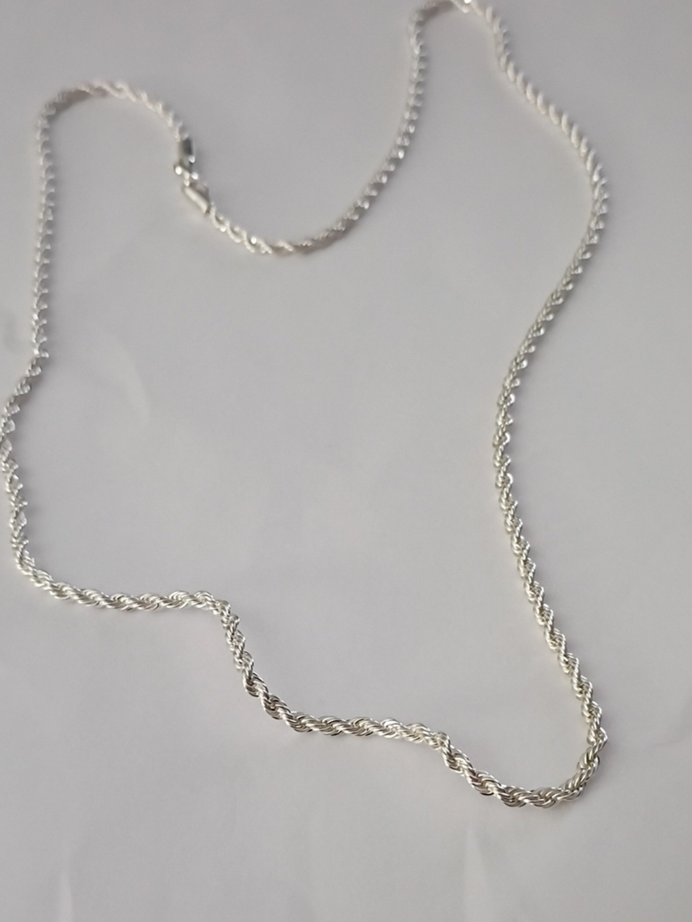 Sterling Silver Rope Chain Necklace - Silver